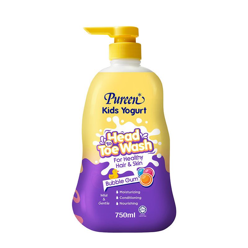 PUREEN KIDS YOGURT HEAD TO TOE WASH BUBBLE GUM 750ML