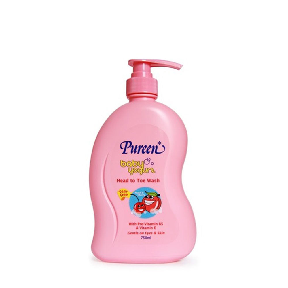 PUREEN BABY YOGURT HEAD TO TOE WASH PEACH & CHERRY 750ML