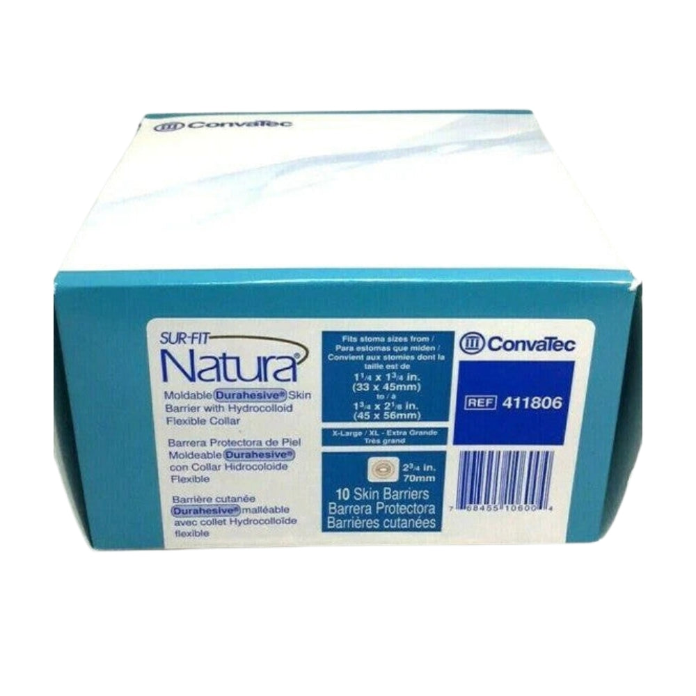CONVATEC SURFIT NATURA DURAHESIVE FLAT MOLDABLE FLEXIBLE WAFER 70MM (411806) 10S