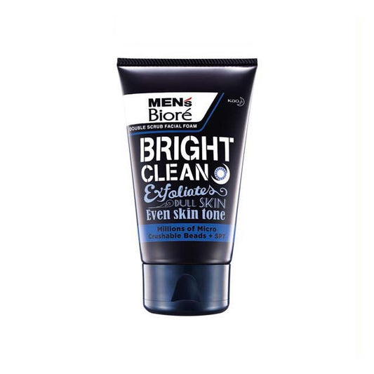 BIORE MENS DOUBLE SCRUB FACIAL FOAM BRIGHT CLEAN 100G