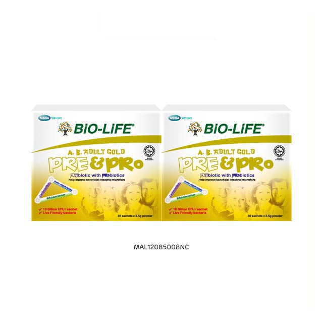 BIO-LIFE A.B. ADULT GOLD PRE & PRO POWDER SACHET 2.5G 30SX2