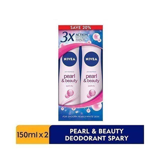 NIVEA DEODORANT PEARL&BEAUTY SPRAY 150ML 2S