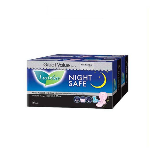 LAURIER SOFT CARE NIGHTSAFE WING 30CM 16SX2
