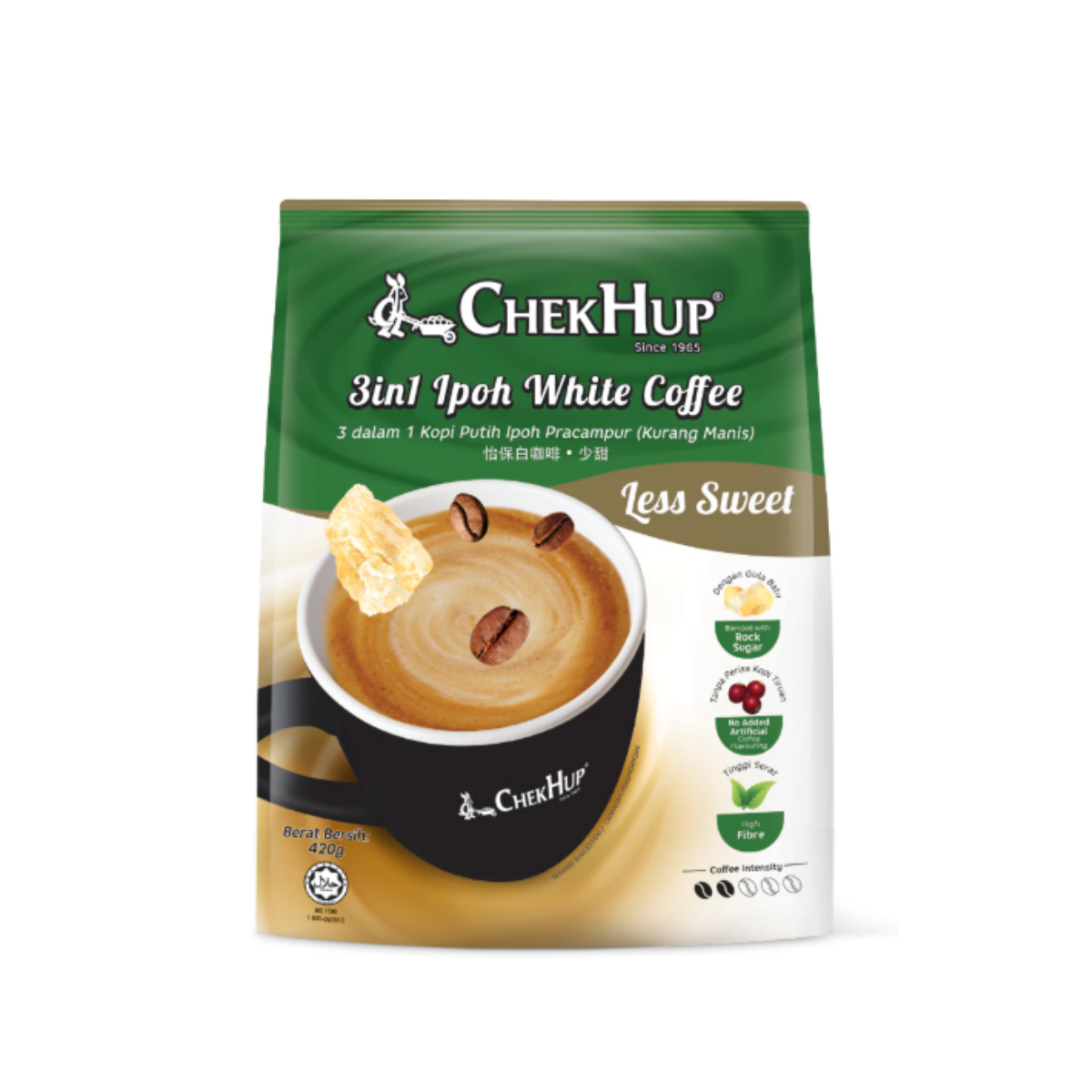 CHEK HUP 3IN1 WHITE COFFEE LESS SWEET SACHET 35G 12S