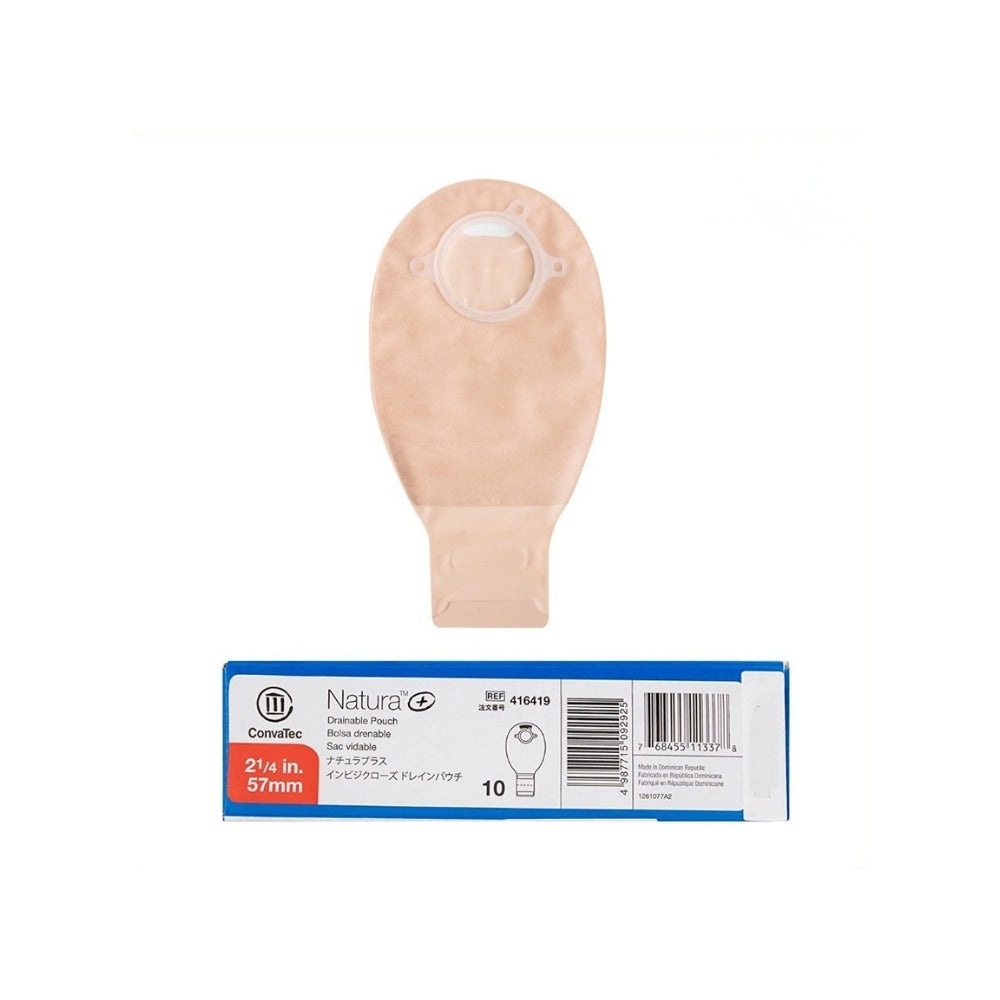 CONVATEC NATURA+DRAIN POUCH FILTER INVISI TRANS 57MM (416419) 10S