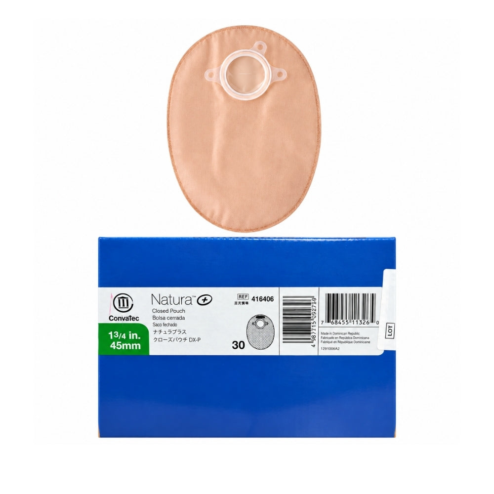 CONVATEC SURFIT NATURA CLOSED END OPAQUE POUCH WITH FILTER 45MM (416406) 30S