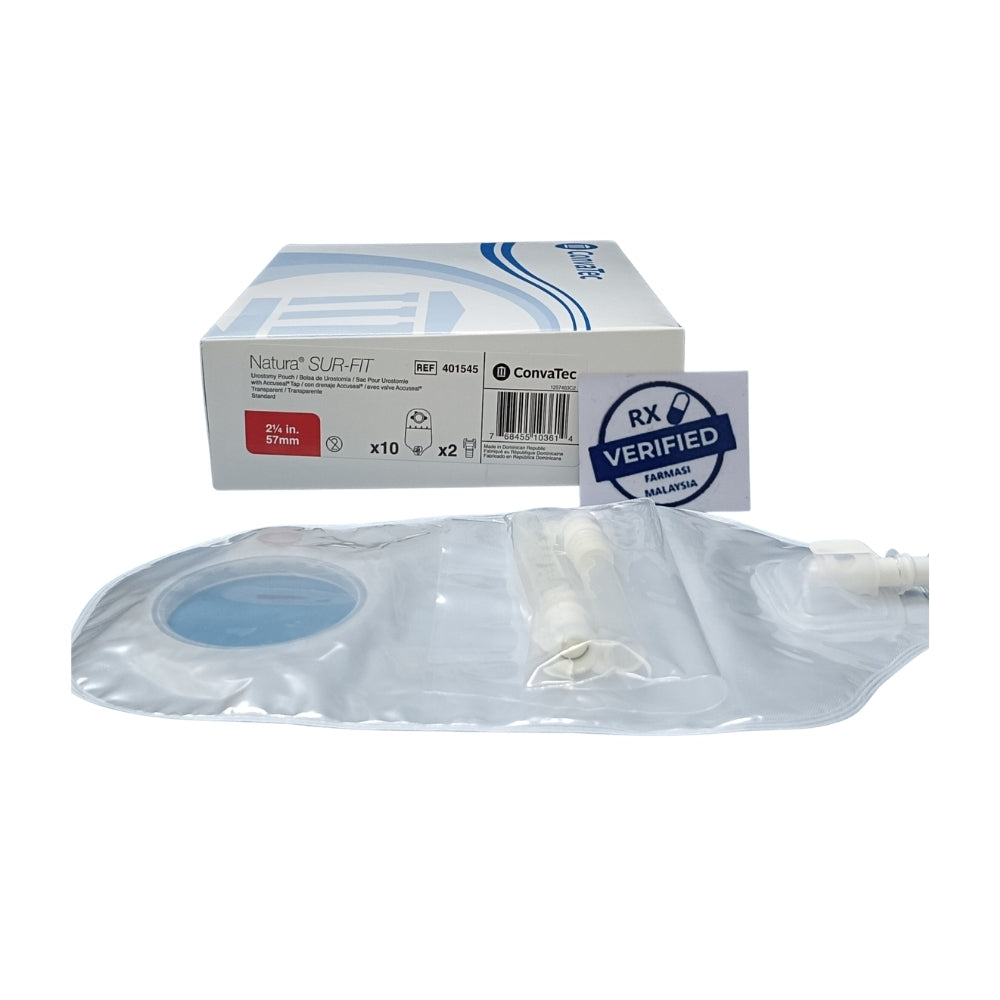 CONVATEC SURFIT NUTRA UROS POUCH ACCU TAP STAND TRANS 57MM (401545) 10S