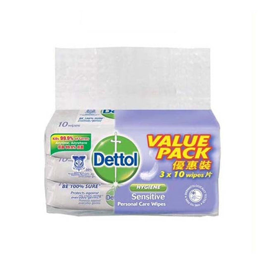 DETTOL WET WIPES SENSITIVE 10SX3