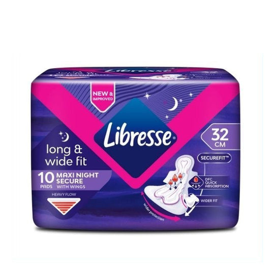 LIBRESSE WIDER BROADER NIGHT EXTRA LONG WING 32CM 10S