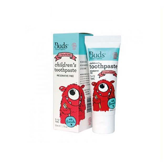 BUDS CHILDREN TOOTHPASTE FLUORIDE(3-12YEARS)STRAWBERRY 50ML