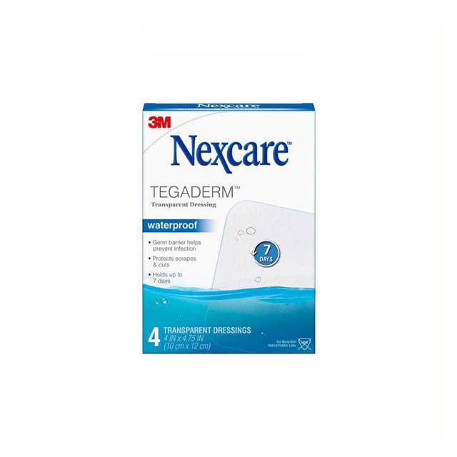 3M NEXCARE TEGADERM WATERPROOF TRANSPARENT DRESSING 10CMX12CM 4S