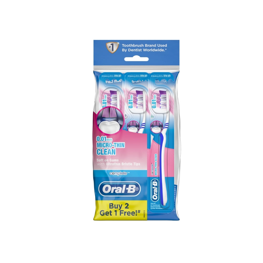 ORAL B TOOTHBRUSH COMPLETE MICROTHIN CLEAN 3S