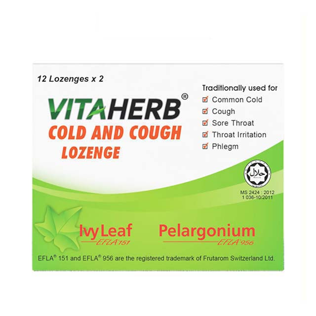 VITAHERB COLD AND COUGH LOZENGE 12SX2