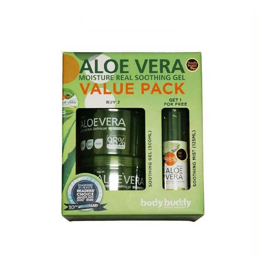 BODY BUDDY ALOE VERA MOISTURE GEL 500ML 2S + SOOTHING MIST