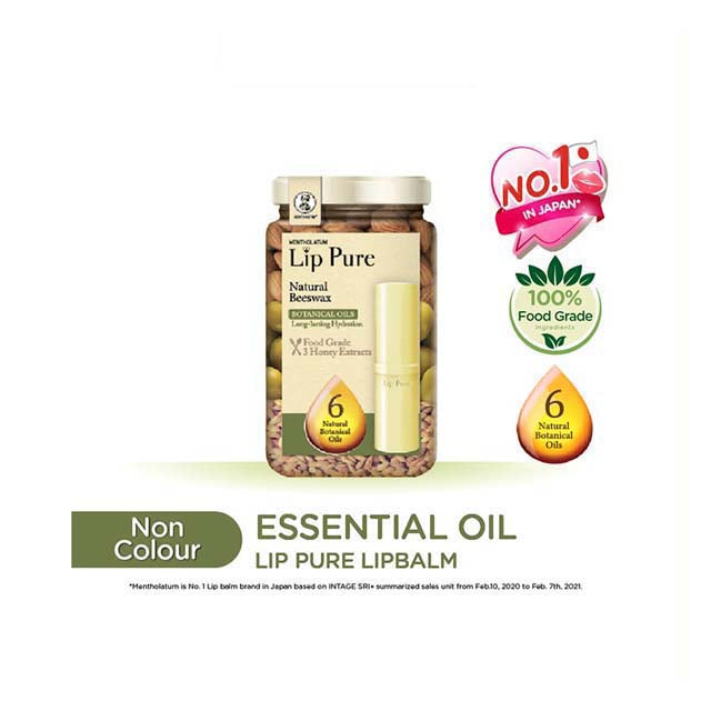 MENTHOLATUM LIP BALM PURE ESSENTIAL OIL 4G