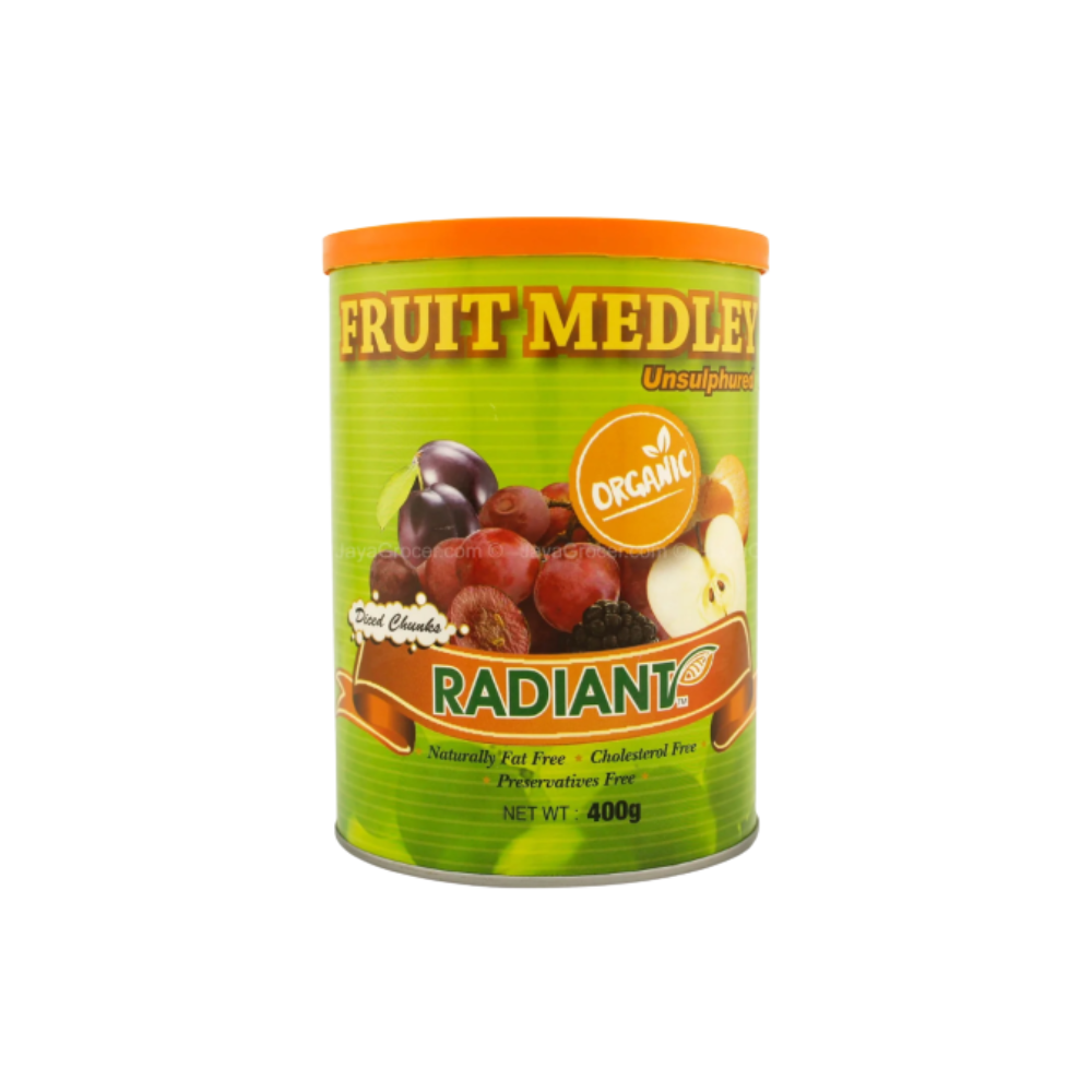 RADIANT ORGANIC FRUIT MEDLEY 400G TUB