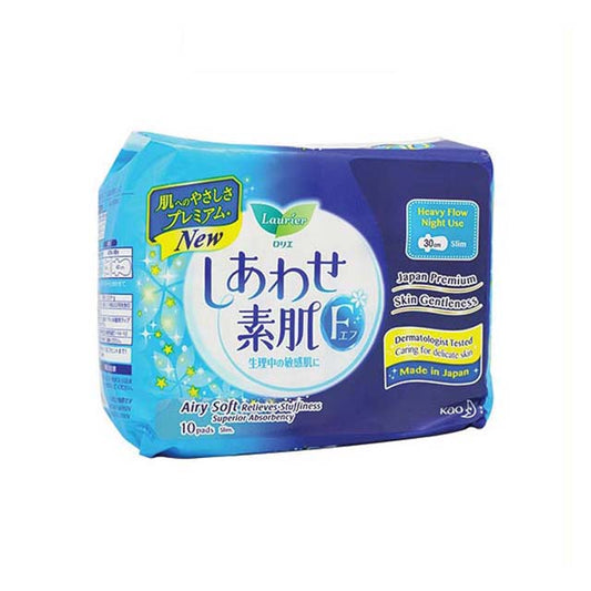 LAURIER F WING SLIM HEAVY FLOW NIGHT USE 30CM 10S