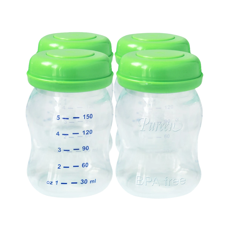 PUREEN PREMIUM BREAST MILK WIDE NECK STORAGE BOTTLES 5OZ