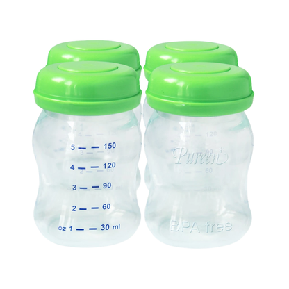 PUREEN PREMIUM BREAST MILK WIDE NECK STORAGE BOTTLES 5OZ