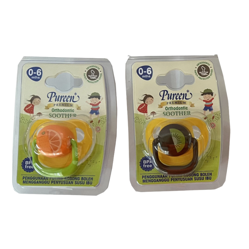 PUREEN PREMIUM ORTHODONTIC SILICONE SOOTHER (0-6MONTHS)