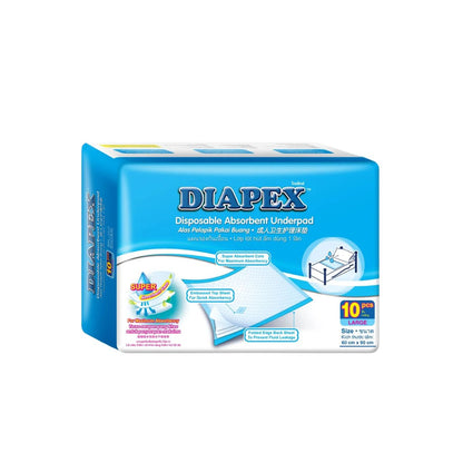 DIAPEX BASIC DISPOSABLE UNDERPAD 10S 60X90CM
