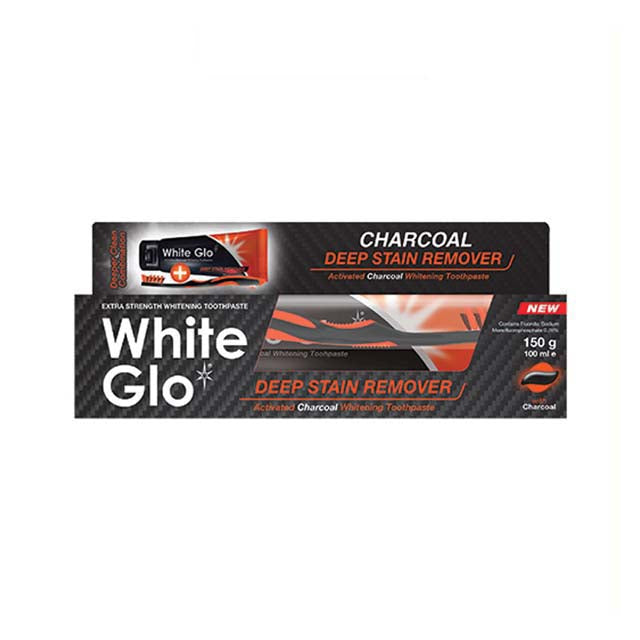 WHITE GLO CHARCOAL DEEP STAIN REMOVER TOOTHPASTE 150G