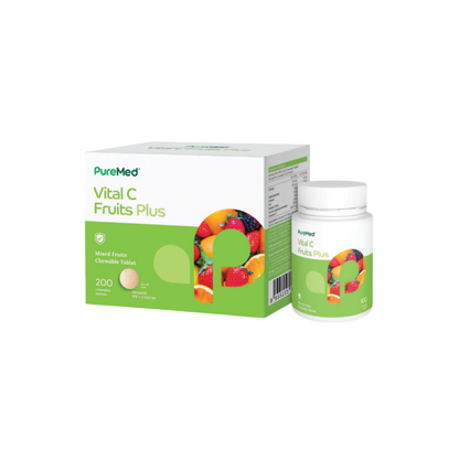 PUREMED VITAL C FRUITS PLUS CHEWABLE 1000MG 100SX2