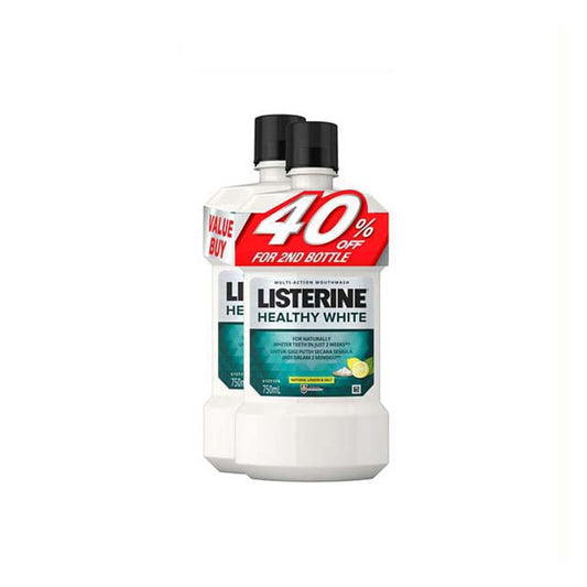 LISTERINE HEALTHY WHITE 750ML 2S