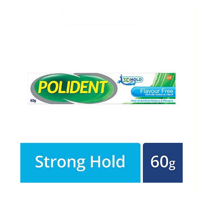 POLIDENT FLAVOUR FREE DENTURE ADHESIVE CREAM 60G