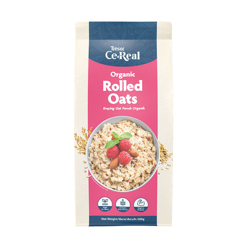 TRESOR CEREAL ORGANIC ROLLED OATS 500G