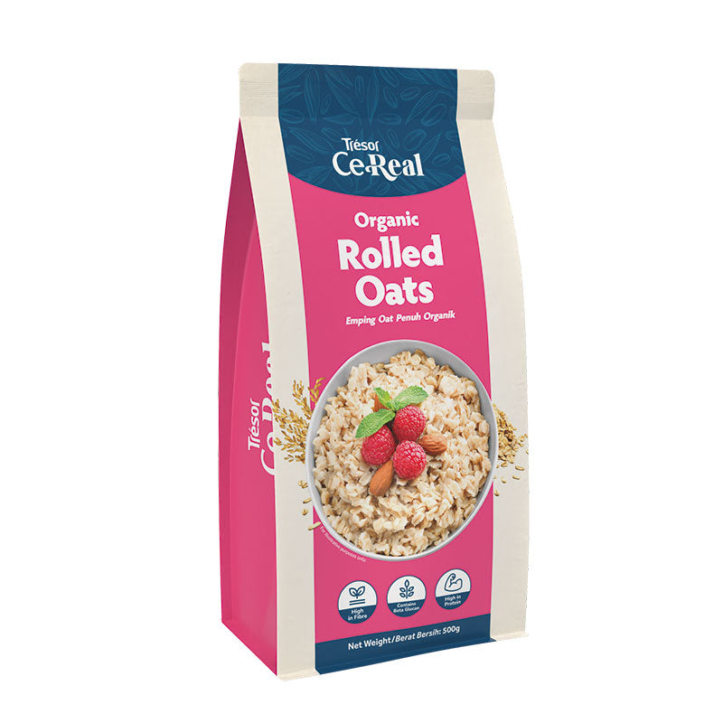 TRESOR CEREAL ORGANIC ROLLED OATS 500G