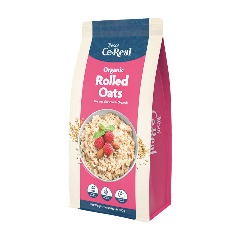TRESOR CEREAL ORGANIC ROLLED OATS 500G