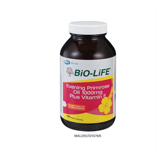 BIO-LIFE EVENING PRIMROSE OIL 1000MG PLUS VITAMIN E 180S