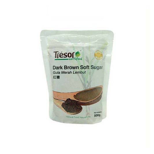 TRESOR EARTHFOOD DARK BROWN SOFT SUGAR 500G