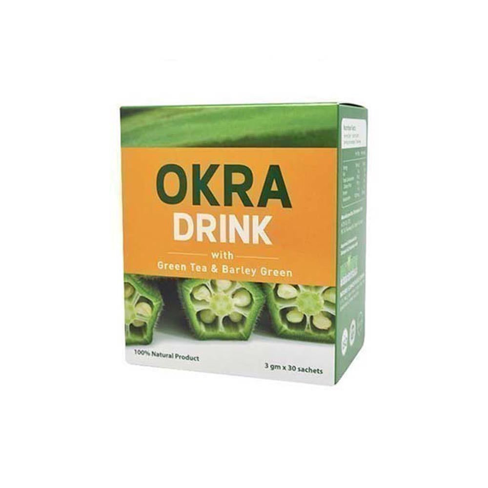 OKRA DRINK WITH GREEN TEA PLUS BARLEY GREEN 3GX30S