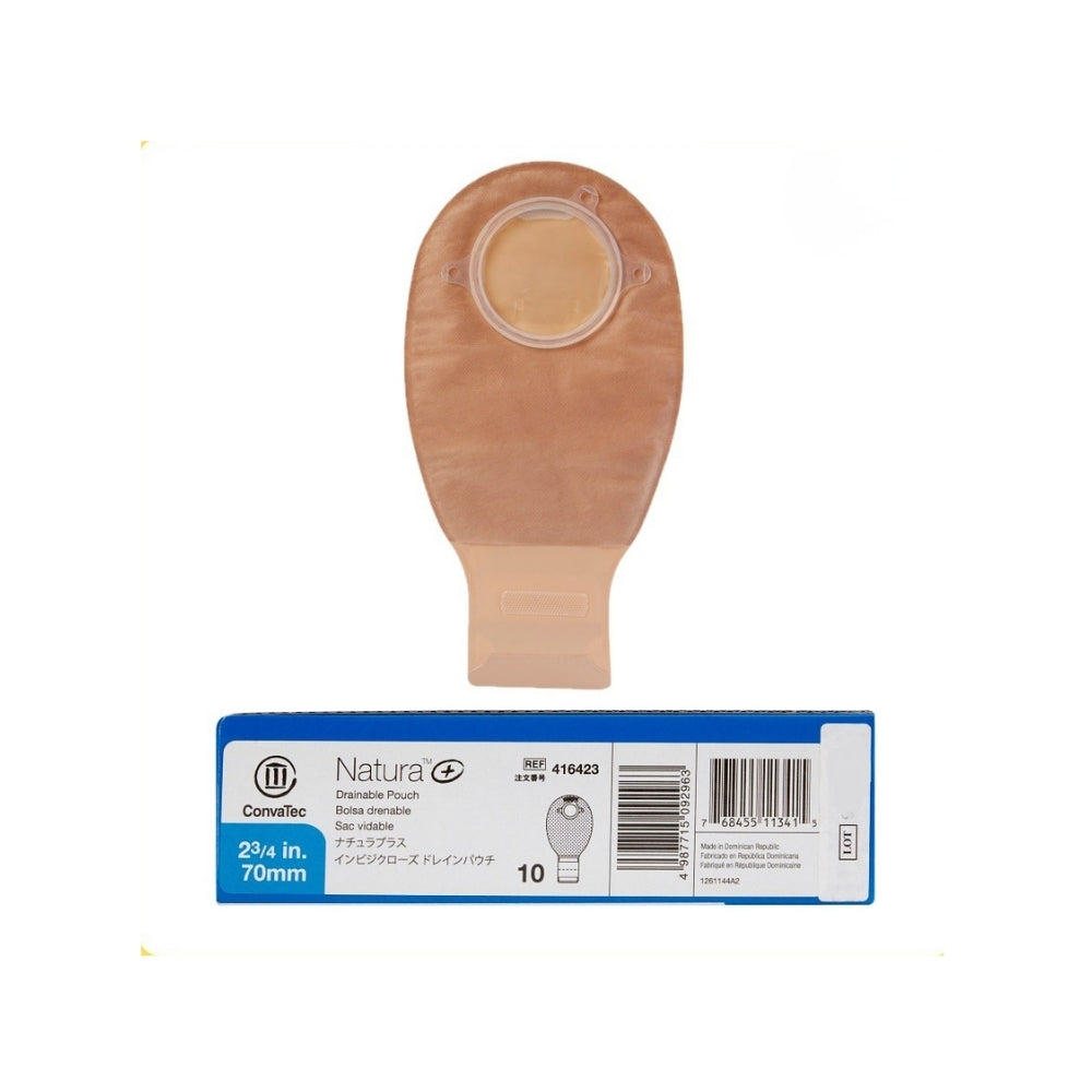 CONVATEC NATURA+DRAIN POUCH FILTER INVISI OPQ 70MM (416423) 10S