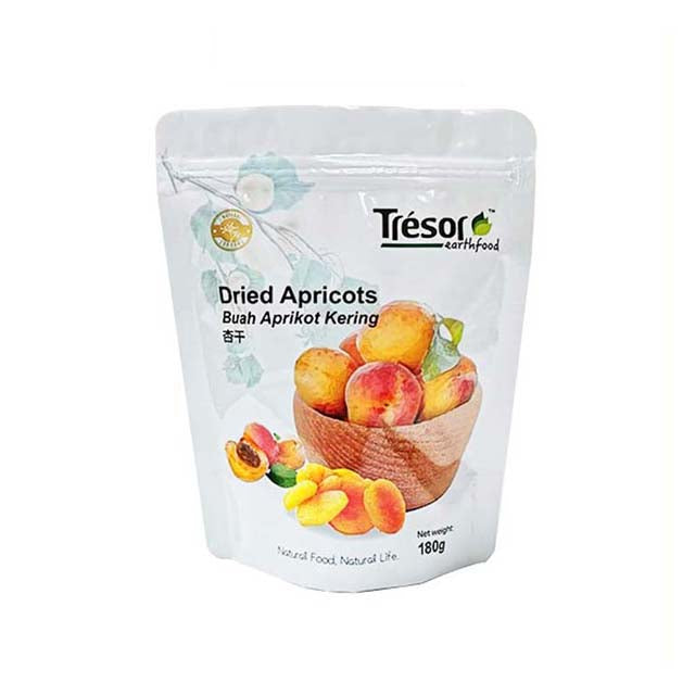 TRESOR EARTHFOOD DRIED APRICOTS 180G