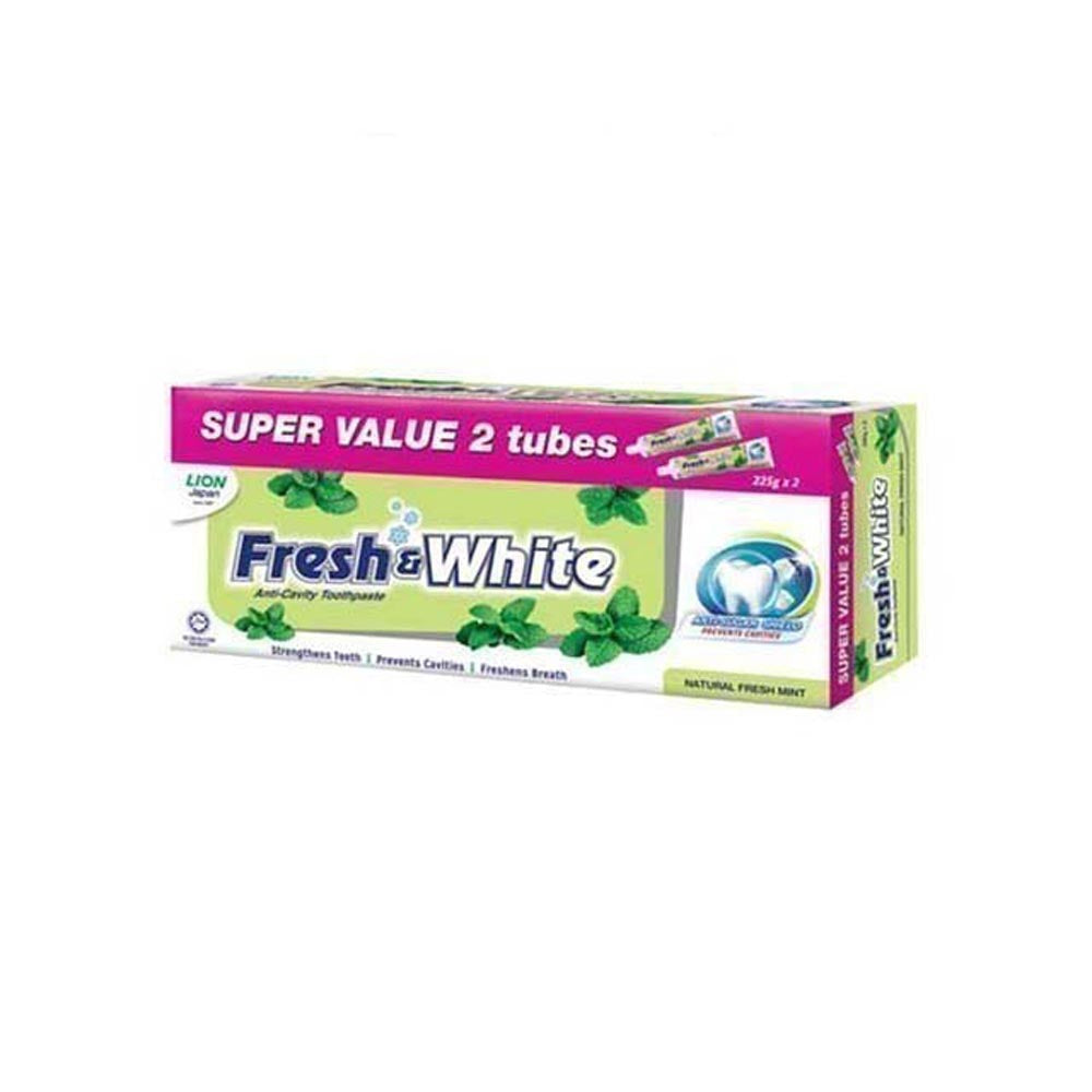 FRESH & WHITE NATURAL FRESH MINT 225G X2