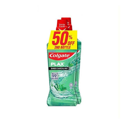 COLGATE PLAX MOUTHWASH BAMBOO CHARCOAL MINT 750ML 2S