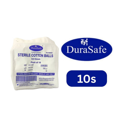 DURASAFE STERILE COTTON BALLS 10S
