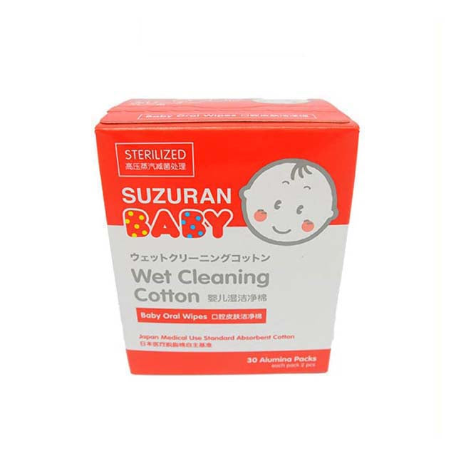 SUZURAN BABY WET CLEANING COTTON BABY ORAL WIPES 30S