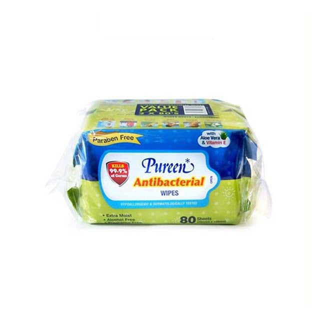PUREEN ANTIBACTERIAL WIPES 80SX2