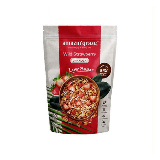 AMAZIN GRAZE WILD STRAWBERRY LOW SUGAR GRANOLA 250G