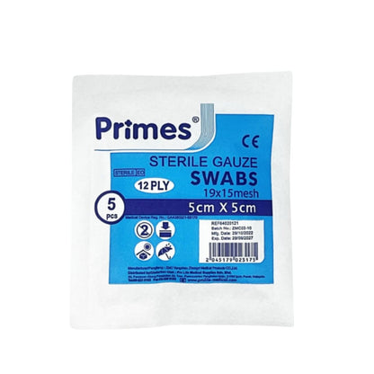 PRIMES STERILE GAUZE SWABS 5CMX5CM 5S