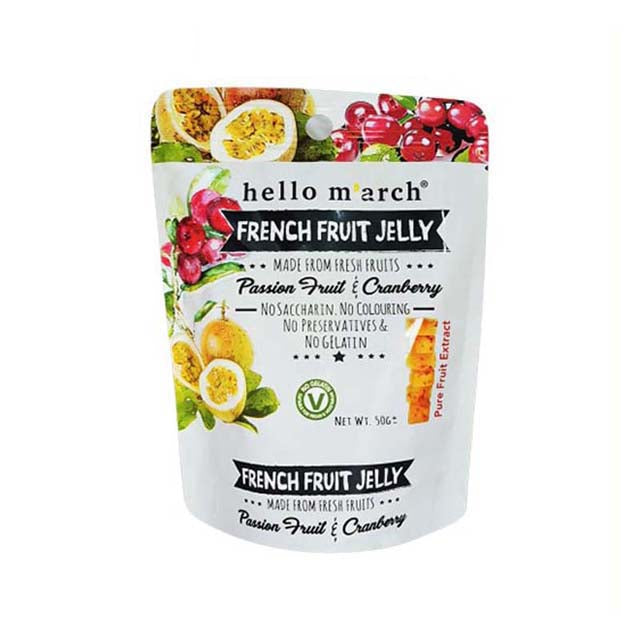HELLO MARCH FRENCH FRUIT JELLY PASSION FRUIT & CRANBERRY 50G