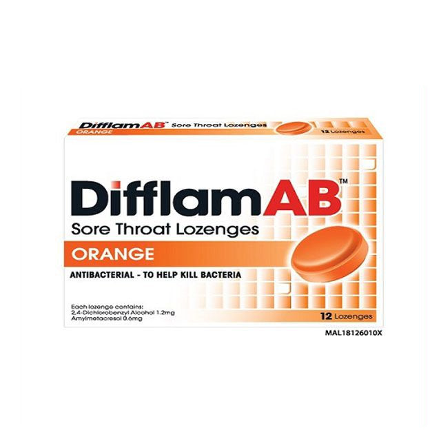 DIFFLAM AB LOZENGES ORANGE 12S