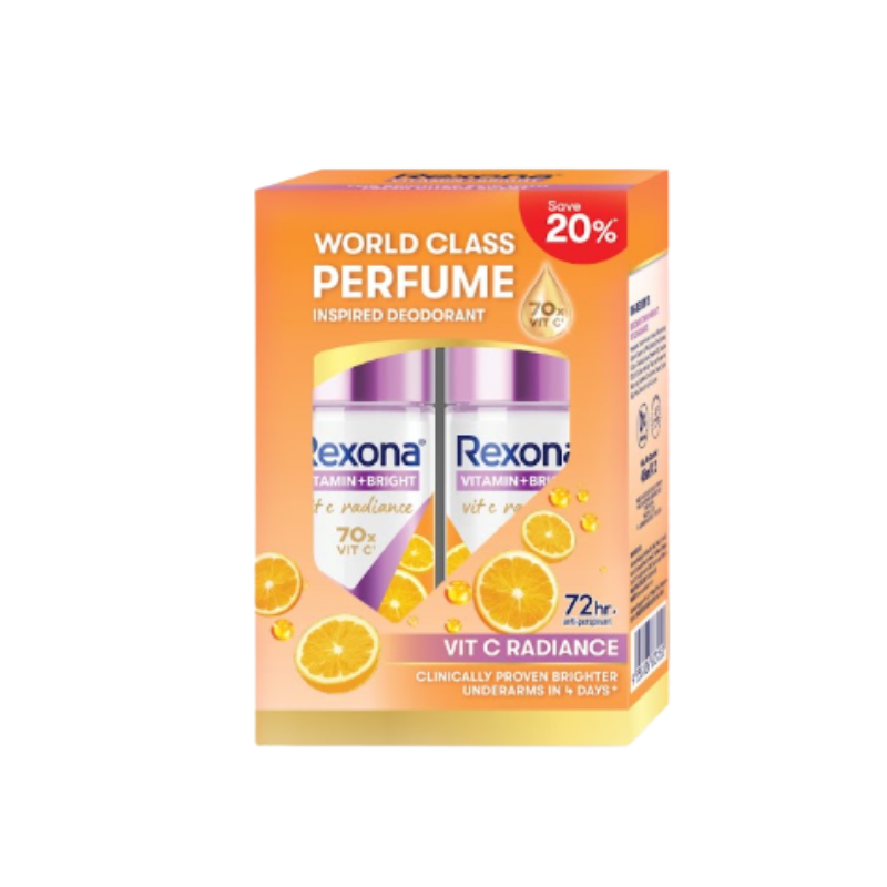 REXONA WOMEN DEODORANT ROLL ON ADVANCED BRIGHTENING ANTI-STAIN 50ML 2S