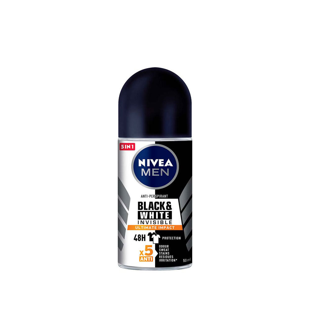 NIVEA FOR MEN DEODORANT BLACK & WHITE ULTIMATE IMPACT ROLL ON 50ML