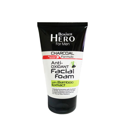 BOXISER HERO CHARCOAL ANTI-OXIDANT BAMBOO EXTRACT FACIAL FOAM 100ML