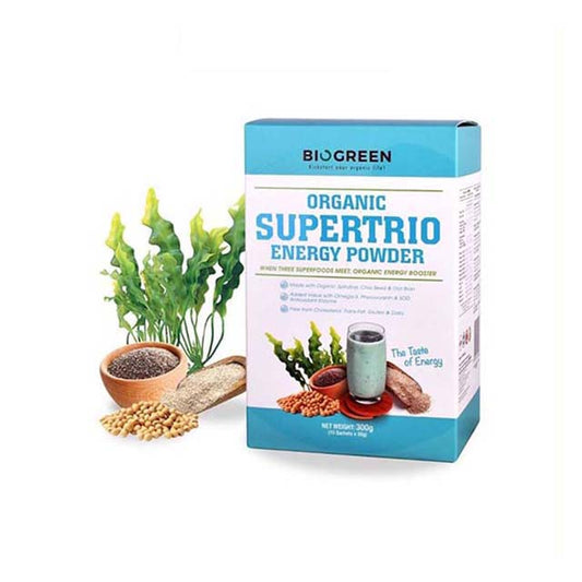 BIOGREEN ORGANIC SUPERTRIO ENERGY POWDER 30G 10S